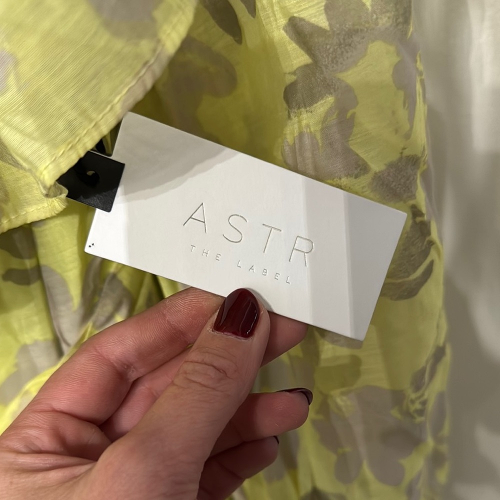 Astr Kaylani Dress Floral Yellow Off-Shoulder Dress NWT - Picture 3 of 5